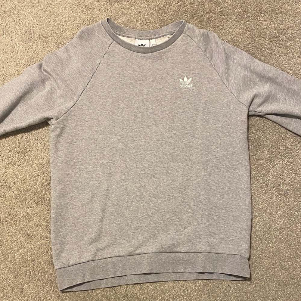 Adidas Men's Heather Gray Crewneck Sweater